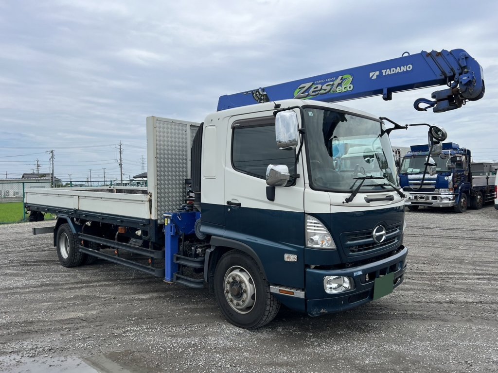 日野 中型増トンワイド レンジャー クレーン４段 QKG-FE7JLAA